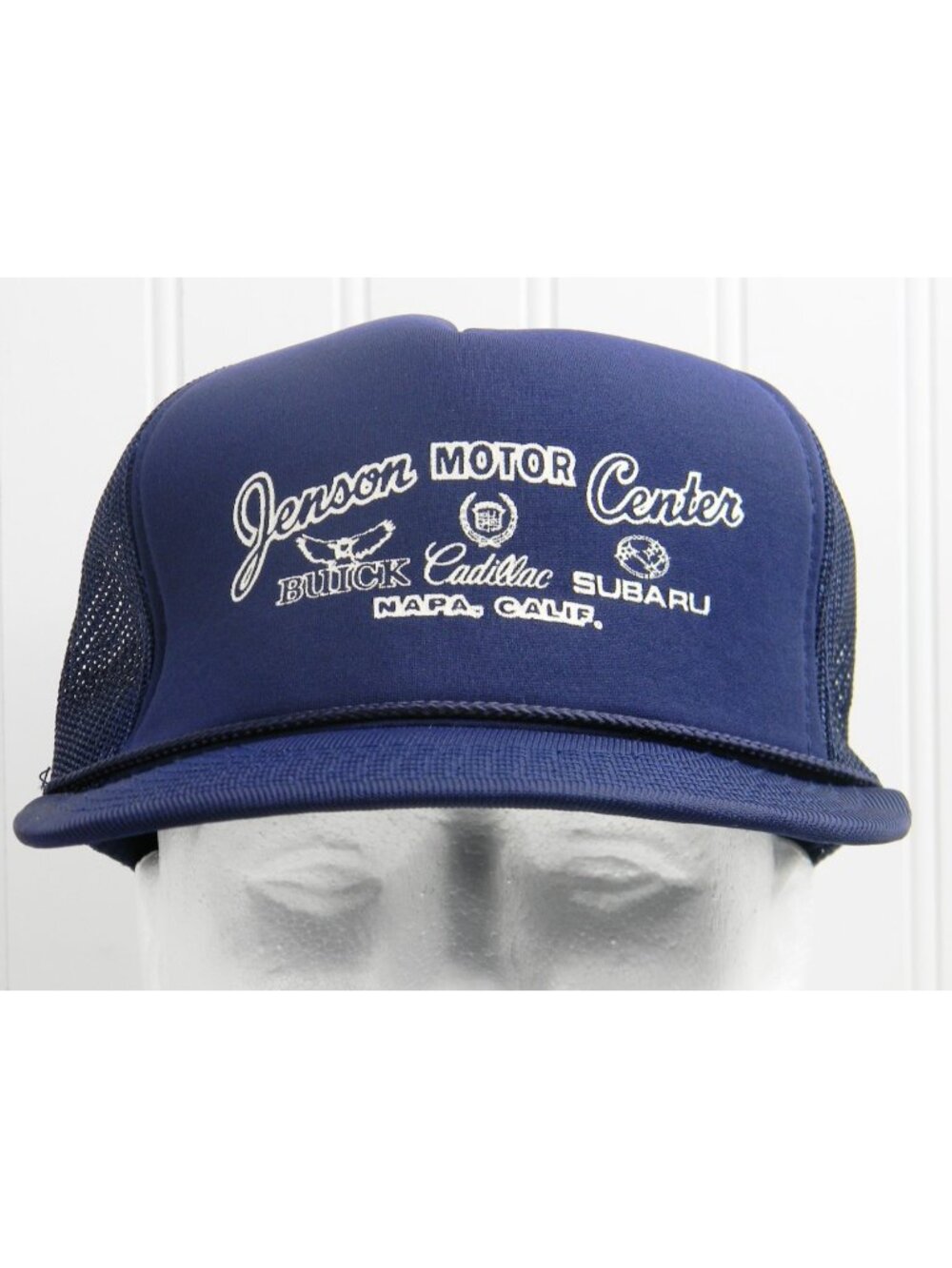 Vintage Jenson Motor Center Trucker Hat Napa CA Buick Cadillac Subaru Snapback